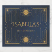 stars and sun sparkling wijnetiket (Enkel label)