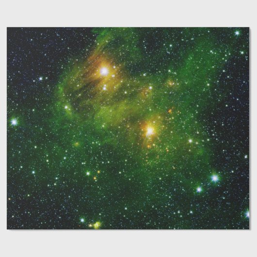 Stars Astronomy Green Sky Space NASA Cadeaupapier (Vlak)