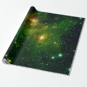Stars Astronomy Green Sky Space NASA Cadeaupapier (Uitgerold)