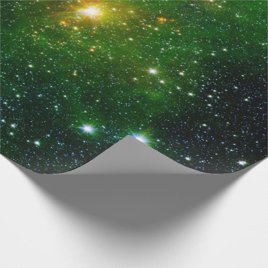 Stars Astronomy Green Sky Space NASA Cadeaupapier (Hoek)