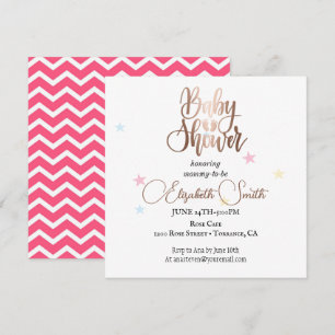 Stars Baby Girl Shower Kaart