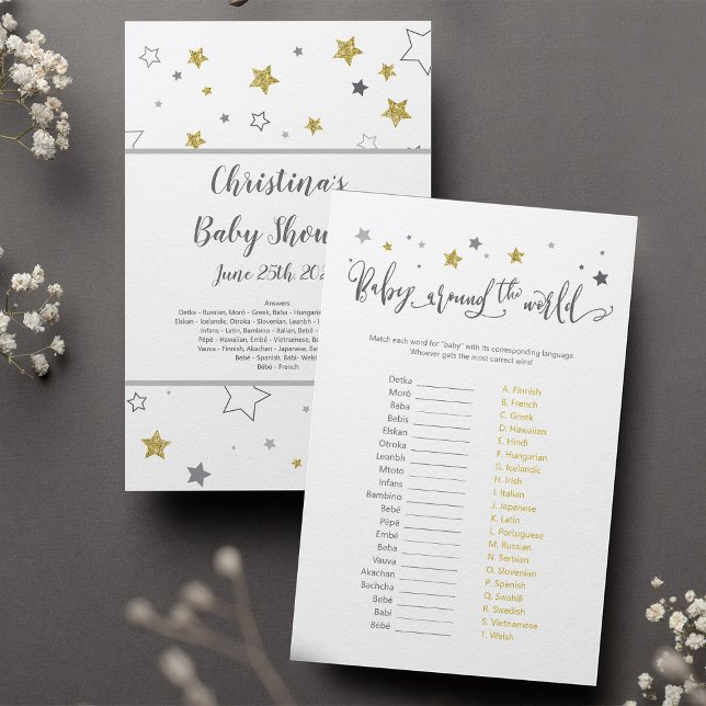 Stars "Baby over de hele wereld" Game + Antwoordsl (Creator heeft geüpload)