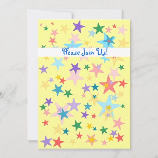Stars Baby shower Invitation Kaart (Voorkant)