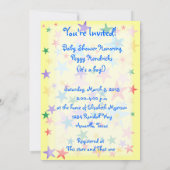Stars Baby shower Invitation Kaart (Achterkant)