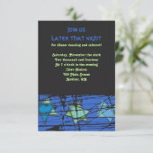 Stars Bar Bat Mitzvah Party-kaart met verdringings Kaart (Staand voorkant)