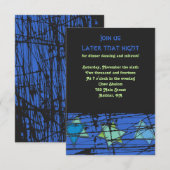 Stars Bar Bat Mitzvah Party-kaart met verdringings Kaart (Voorkant / Achterkant)