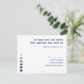 Stars Bar Bat Mitzvah Reply Card naar bestemming RSVP Kaartje (Staand voorkant)