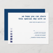 Stars Bar Bat Mitzvah Reply Card naar bestemming RSVP Kaartje (Voorkant / Achterkant)