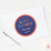 Stars Birthdaystickers Ronde Sticker (Envelop)