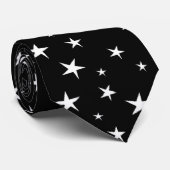 Stars Black White 1 Stropdas (Opgerold)