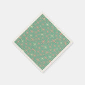 Stars Blauwgroen Mint Roze Servet (Hoek)