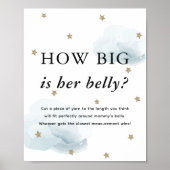 Stars & Blue Clouds Baby shower Hoe groot haar bui Poster (Voorkant)