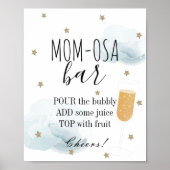 Stars & Blue Clouds Baby shower Mam-osa Bar Poster (Voorkant)