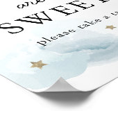 Stars & Blue Clouds Baby shower Sweet Treat Sign Poster (Hoek)