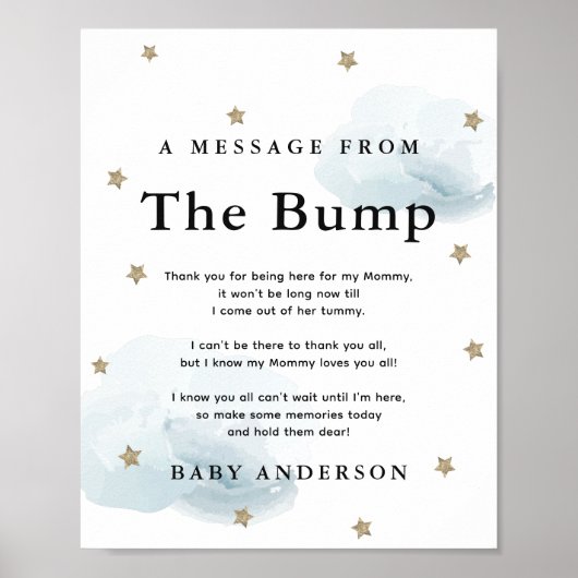 Stars & Blue Clouds Een bericht van de Bump Poster (Voorkant)