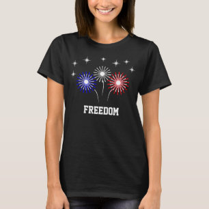 Stars & Blue Red White Independence Fireworks T-shirt