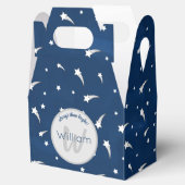 Stars Blue Waterverf Monogram Baby Boy Birthday Bedankdoosjes (Geopend)