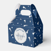 Stars Blue Waterverf Monogram Baby Boy Birthday Bedankdoosjes (Voorkant Zijde)