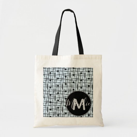 Stars boeken met zwarte en blauwe naam tote bag (Voorkant)
