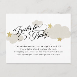 Stars Books Insert for Baby shower Enclosure Card Informatiekaartje