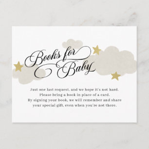 Stars Books Insert for Baby shower Enclosure Card Informatiekaartje