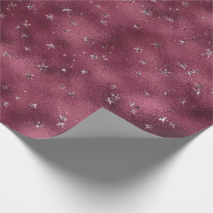 Stars Bridal Marsala Glitter Burgundy Glam Cadeaupapier