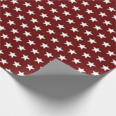 Stars burgundy maroon white patroon gift cadeaupapier (Hoek)