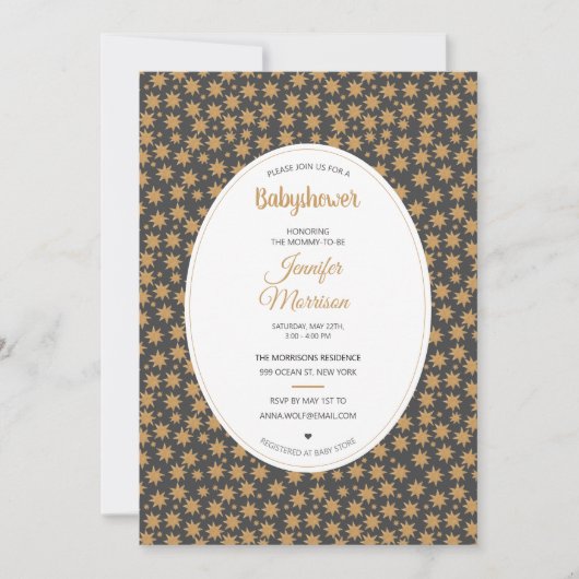 Stars Celestial Magical Boho Gold Baby shower Kaart (Voorkant)