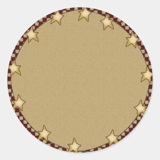 Stars & Checks Land Primitieve Thema Sticker (Voorkant)