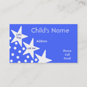 Stars Children's Calling Card Contactkaartje