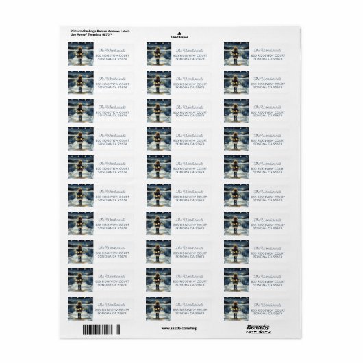 Stars Christmas Return Adreslabel Etiket (Full Sheet)