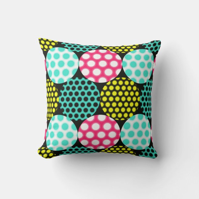 stars circles seamless pattern in multicolor pop s kussen (Voorkant)