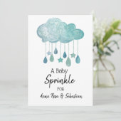 *~* Stars Cloud Rain druppelt sprinkpeluitnodiging Kaart (Staand voorkant)