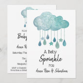 *~* Stars Cloud Rain druppelt sprinkpeluitnodiging Kaart (Voorkant / Achterkant)