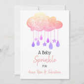 *~* Stars Cloud Rain Sprinkle Baby shower Kaart (Voorkant)