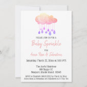 *~* Stars Cloud Rain Sprinkle Baby shower Kaart (Achterkant)