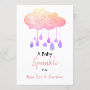 *~* Stars Cloud Rain Sprinkle Baby shower Kaart