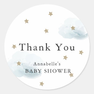 Stars & Clouds Baby shower Dank u Sticker