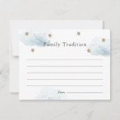 Stars & Clouds Baby shower Family Tradition Card Kaart (Voorkant)