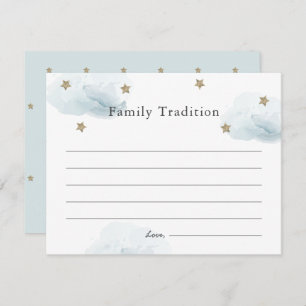 Stars & Clouds Baby shower Family Tradition Card Kaart