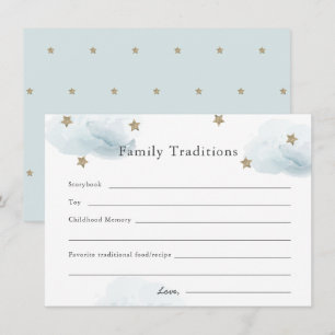 Stars & Clouds Baby shower Family Tradition Card Kaart