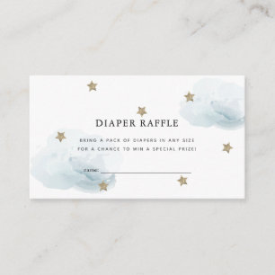 Stars & Clouds Baby shower Luier Raffle ticket Informatiekaartje