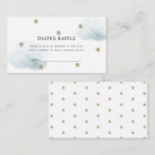 Stars & Clouds Baby shower Luier Raffle ticket Informatiekaartje (Voorkant / Achterkant)