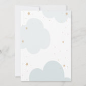 Stars Clouds Blue Teddy Bear Baby shower Kaart (Achterkant)