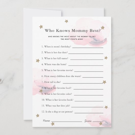 Stars & Clouds die de roze kaart van het spel van  (Voorkant)