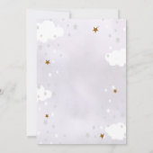 Stars & Clouds Lavender Baby Shower Kaart (Achterkant)