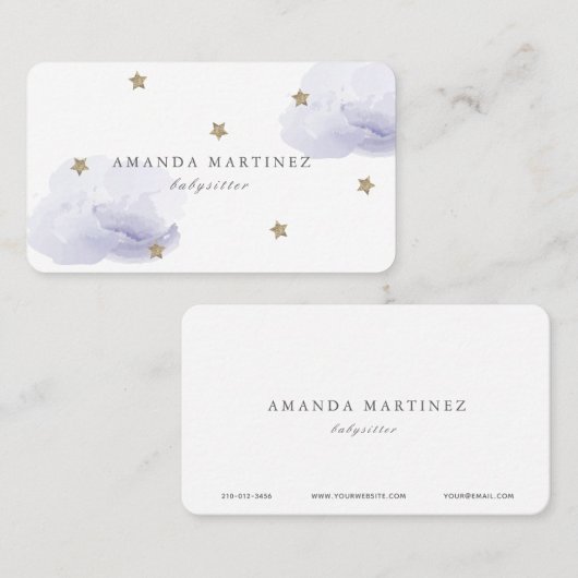 Stars & Clouds Lavender Visitekaartje (Voorkant / Achterkant)