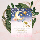Stars Clouds Moon Flower Baby shower Kaart