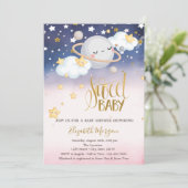 Stars Clouds Planet Ombre Baby shower Kaart (Staand voorkant)