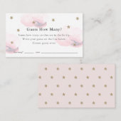 Stars Clouds raden hoeveel roze Baby shower spel Informatiekaartje (Voorkant / Achterkant)